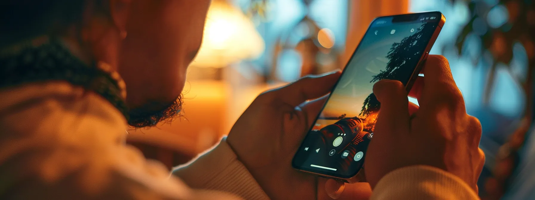 a person examining the camera on an iphone 14 pro max.