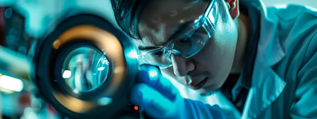 a technician carefully examining and repairing a samsung repair and  camera lens with precision and expertise.